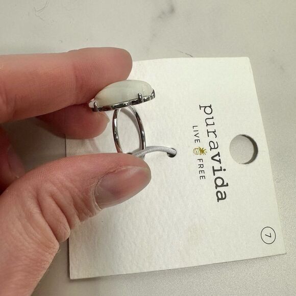 Pura Vida White Grande Shell Ring NWT Size 7 Beach Vacation Coastal Chic - Picture 5 of 11
